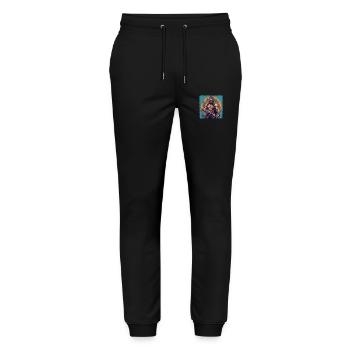 Bday Birthday Fun Snake Shirts Design - Stanley/Stella Mover Unisex Organic Jogging Trousers - black - Front - Marisol (170cm) & Nik (191cm)
