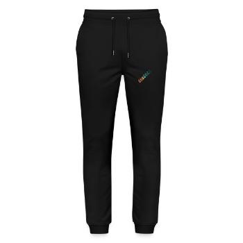 Vintage baby footprint - Stanley/Stella Mover Unisex Organic Jogging Trousers - black - Front - Marisol (170cm) & Nik (191cm)