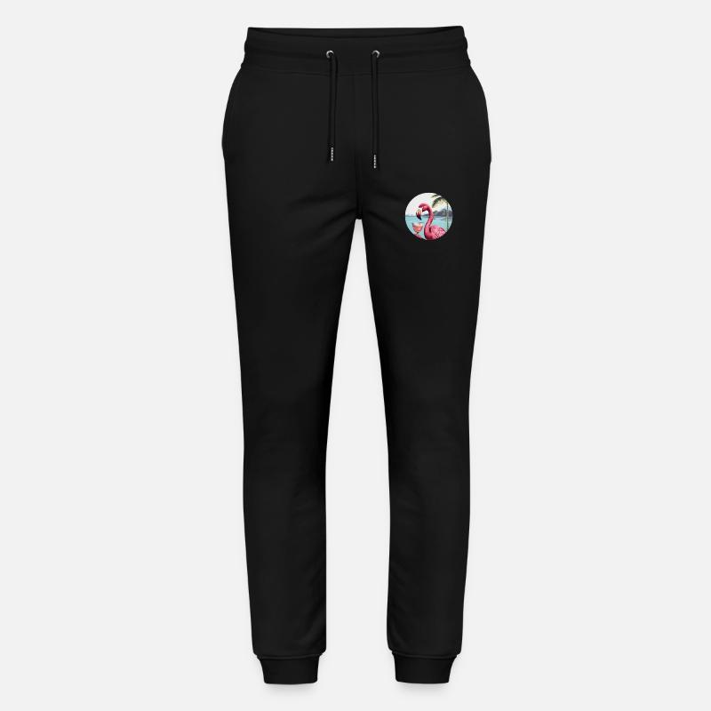 Flamingo mit Cocktail - Stanley/Stella Unisex Bio Jogginghose Mover  - Schwarz