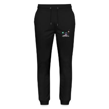 astronaute bleu rose - Pantalon de jogging bio MOVER Stanley/Stella unisexe - noir - Devant - Marisol (170cm) & Nik (191cm)