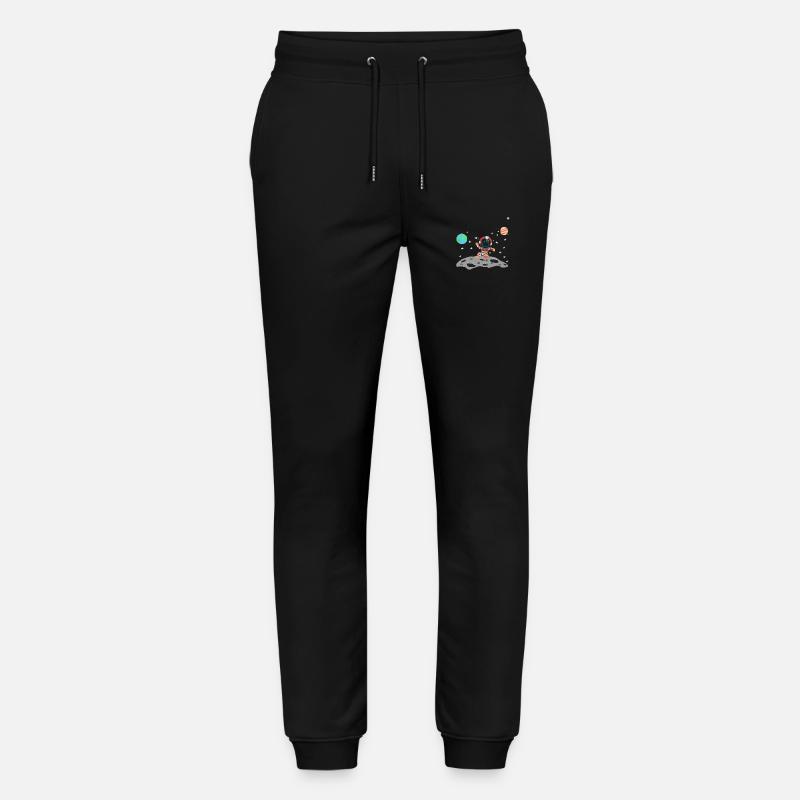 Astronaut Red White - Stanley/Stella Mover Unisex Organic Jogging Trousers - black