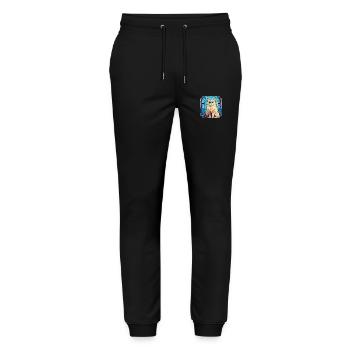 Bunte Ragdoll-Katzenrasse Aquarellmalerei - Stanley/Stella Unisex Bio Jogginghose Mover  - Schwarz - Vorne - Marisol (170cm) & Nik (191cm)