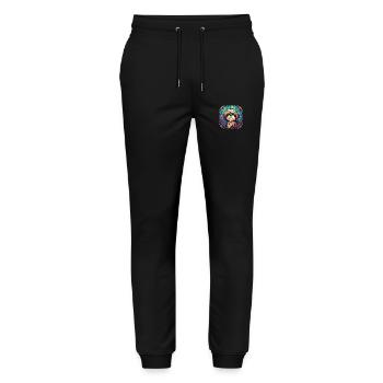 Colorful Shih Tzu Dog Breed Watercolor Glass Paint - Stanley/Stella Mover Unisex Organic Jogging Trousers - black - Front - Marisol (170cm) & Nik (191cm)