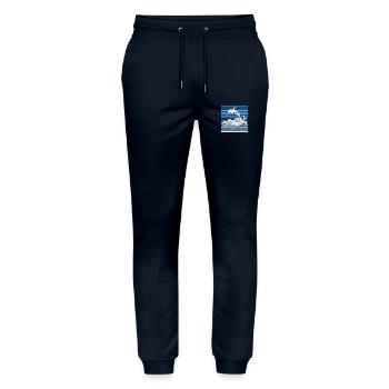 Dolphins - Stanley/Stella Mover Unisex Organic Jogging Trousers - navy - Front - Marisol (170cm) & Nik (191cm)