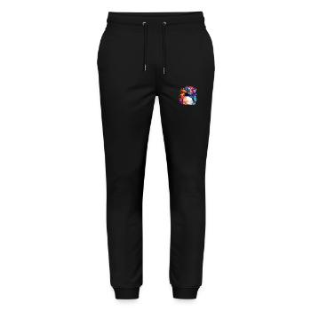 colorful penguin - Stanley/Stella Mover Unisex Organic Jogging Trousers - black - Front - Marisol (170cm) & Nik (191cm)