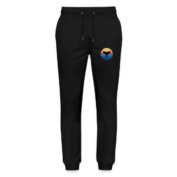 Surfing Surfboard Surfer Wassersport Hai - Stanley/Stella Unisex Bio Jogginghose Mover  - Schwarz - Vorne - Marisol (170cm) & Nik (191cm)
