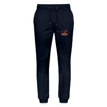 TRICK OR TREAT - SÜßES ODER SAURES - HALLOWEEN - Stanley/Stella Unisex Bio Jogginghose Mover  - Navy - Vorne - Marisol (170cm) & Nik (191cm)