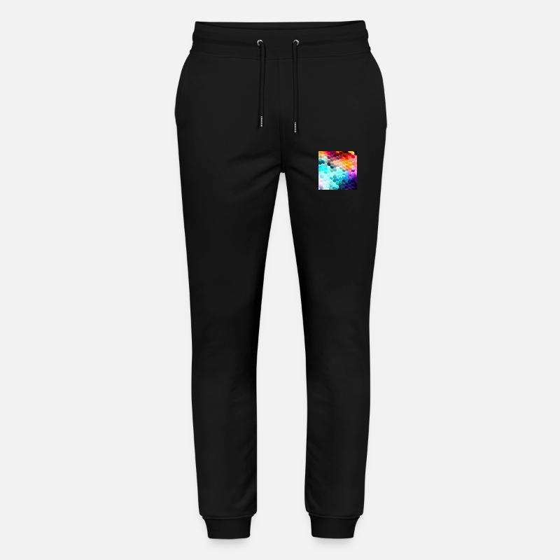 Bunter Hexagon-Rausch - Stanley/Stella Unisex Bio Jogginghose Mover  - Schwarz