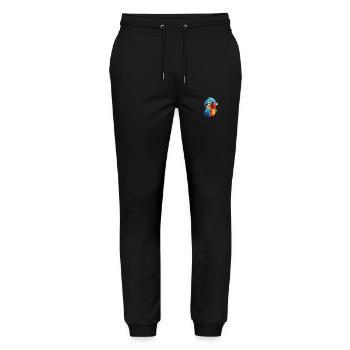 Papagei mit Brille Cartoon Kawaii Illustration - Stanley/Stella Unisex Bio Jogginghose Mover  - Schwarz - Vorne - Marisol (170cm) & Nik (191cm)