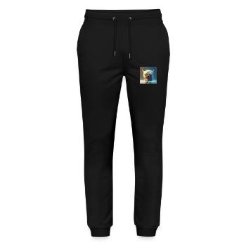Happy Halloween cute monster tongue out scary fun - Stanley/Stella Mover Unisex Organic Jogging Trousers - black - Front - Marisol (170cm) & Nik (191cm)