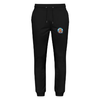 Bär Niedlich Lustige Karikatur Kawaii Buch Strand - Stanley/Stella Unisex Bio Jogginghose Mover  - Schwarz - Vorne - Marisol (170cm) & Nik (191cm)
