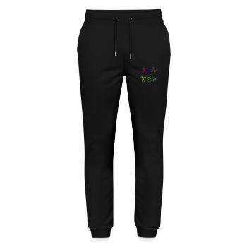 FCK NZS - Stanley/Stella Mover Unisex Organic Jogging Trousers - black - Front - Marisol (170cm) & Nik (191cm)