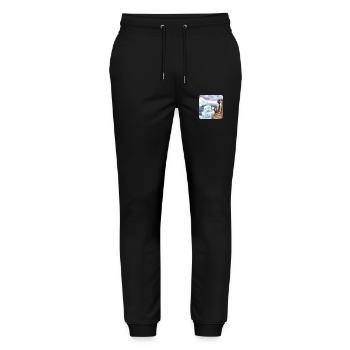 Walross Klimawandel - Stanley/Stella Unisex Bio Jogginghose Mover  - Schwarz - Vorne - Marisol (170cm) & Nik (191cm)