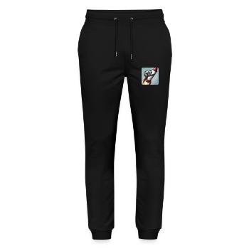Faultier auf Rakete - Stanley/Stella Unisex Bio Jogginghose Mover  - Schwarz - Vorne - Marisol (170cm) & Nik (191cm)