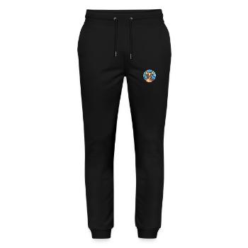 Siamesische Kurzhaarkatze Bunte Aquarell-Karikatur - Stanley/Stella Unisex Bio Jogginghose Mover  - Schwarz - Vorne - Marisol (170cm) & Nik (191cm)