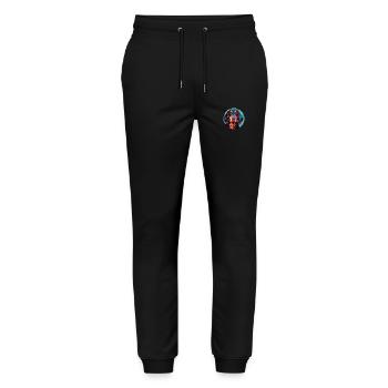 German Wirehaired Pointer Dog Breed Watercolor - Stanley/Stella Mover Unisex Organic Jogging Trousers - black - Front - Marisol (170cm) & Nik (191cm)