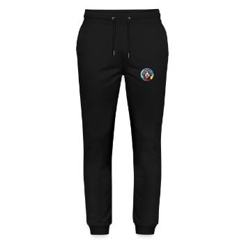 Portuguese Water Dog Breed Watercolor Illustration - Stanley/Stella Mover Unisex Organic Jogging Trousers - black - Front - Marisol (170cm) & Nik (191cm)