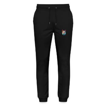 Tschechoslowakischer Wolfhund Hunderasse Aquarellglas - Stanley/Stella Unisex Bio Jogginghose Mover  - Schwarz - Vorne - Marisol (170cm) & Nik (191cm)