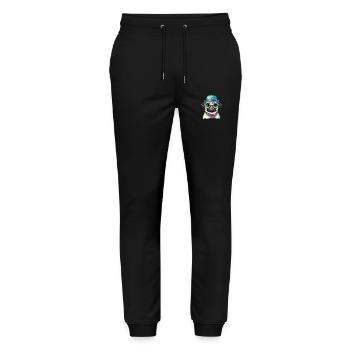A colorful dog - Stanley/Stella Mover Unisex Organic Jogging Trousers - black - Front - Marisol (170cm) & Nik (191cm)