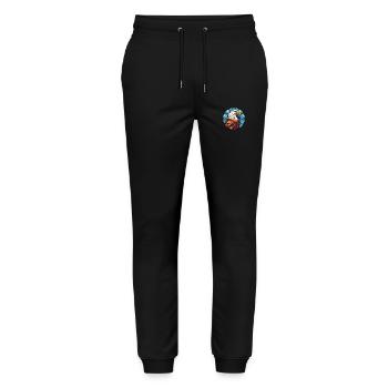 Eagle Colorful Watercolor Animal Pet Illustration - Stanley/Stella Mover Unisex Organic Jogging Trousers - black - Front - Marisol (170cm) & Nik (191cm)