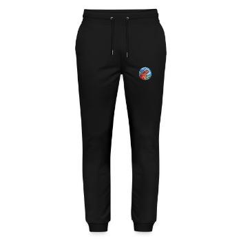 Iguana Colorful Watercolor Animal Pet Illustration - Stanley/Stella Mover Unisex Organic Jogging Trousers - black - Front - Marisol (170cm) & Nik (191cm)