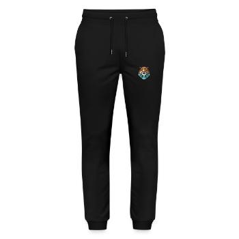 Beaver Colorful Watercolor Animal Pet Illustration - Stanley/Stella Mover Unisex Organic Jogging Trousers - black - Front - Marisol (170cm) & Nik (191cm)