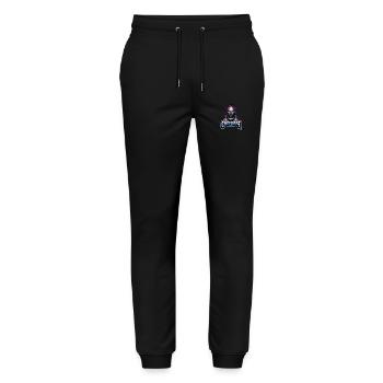Mr. Camperfire Gesicht - Stanley/Stella Unisex Bio Jogginghose Mover  - Schwarz - Vorne - Marisol (170cm) & Nik (191cm)