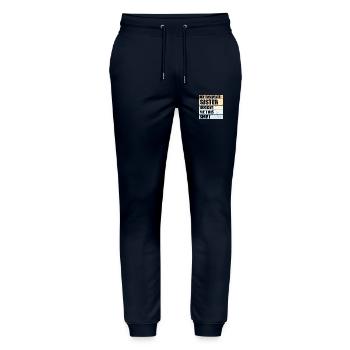 My Favorite Sister Bought Me This Shirt Spruch - Stanley/Stella Unisex Bio Jogginghose Mover  - Navy - Vorne - Marisol (170cm) & Nik (191cm)