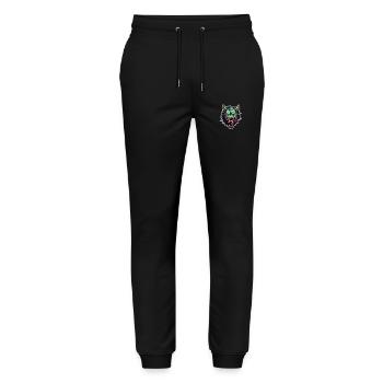 Wolf - Illustration - Stanley/Stella Unisex Bio Jogginghose Mover  - Schwarz - Vorne - Marisol (170cm) & Nik (191cm)