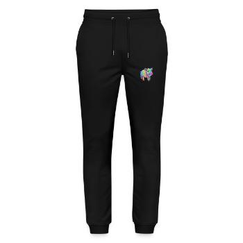Pig Colorful Watercolor Cartoon Kawaii Animal - Stanley/Stella Mover Unisex Organic Jogging Trousers - black - Front - Marisol (170cm) & Nik (191cm)