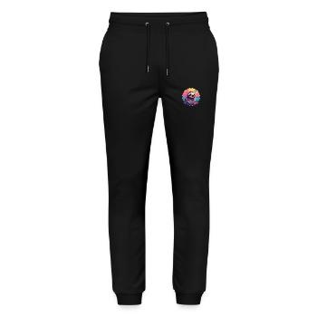 Faultier buntes Aquarell Cartoon Kawaii Tier - Stanley/Stella Unisex Bio Jogginghose Mover  - Schwarz - Vorne - Marisol (170cm) & Nik (191cm)
