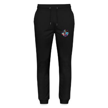 escalade - lune - espace - Pantalon de jogging bio MOVER Stanley/Stella unisexe - noir - Devant - Marisol (170cm) & Nik (191cm)