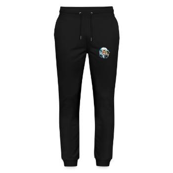 Tiger Big Cat Nature Forest Moon Night Watercolor - Stanley/Stella Mover Unisex Organic Jogging Trousers - black - Front - Marisol (170cm) & Nik (191cm)