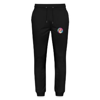 Icelandic Sheepdog Dog Breed Colorful Cartoon Wate - Stanley/Stella Mover Unisex Organic Jogging Trousers - black - Front - Marisol (170cm) & Nik (191cm)