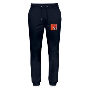 Donner Motto-Shirt - Stanley/Stella Unisex Bio Jogginghose Mover  - Navy - Vorne - Marisol (170cm) & Nik (191cm)