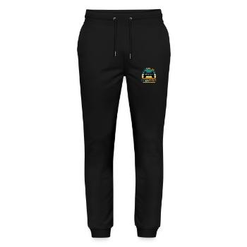 Level 34 Freigeschaltete Geschenkidee 34 Jahre - Stanley/Stella Unisex Bio Jogginghose Mover  - Schwarz - Vorne - Marisol (170cm) & Nik (191cm)