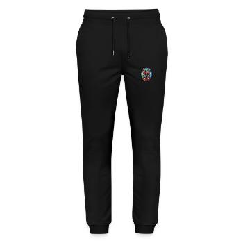 Shepherd Bullet Dog Colorful Watercolor Animal - Stanley/Stella Mover Unisex Organic Jogging Trousers - black - Front - Marisol (170cm) & Nik (191cm)