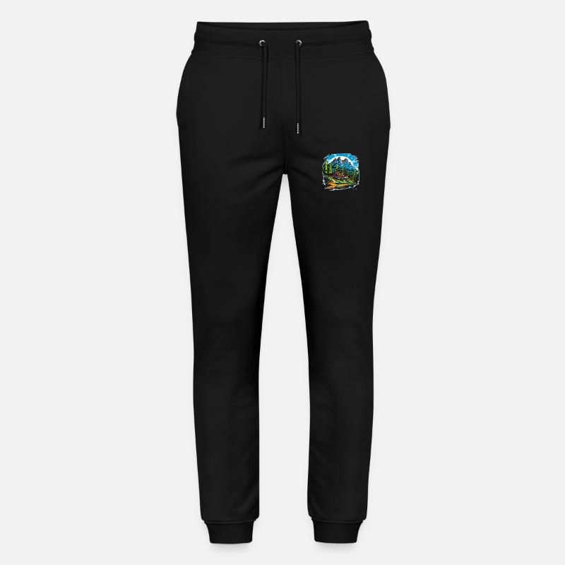 Landscape - Illustration - Stanley/Stella Mover Unisex Organic Jogging Trousers - black