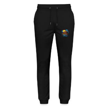 Landschaft - Illustration - Stanley/Stella Unisex Bio Jogginghose Mover  - Schwarz - Vorne - Marisol (170cm) & Nik (191cm)
