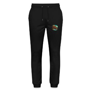 Landschaft - Illustration - Stanley/Stella Unisex Bio Jogginghose Mover  - Schwarz - Vorne - Marisol (170cm) & Nik (191cm)