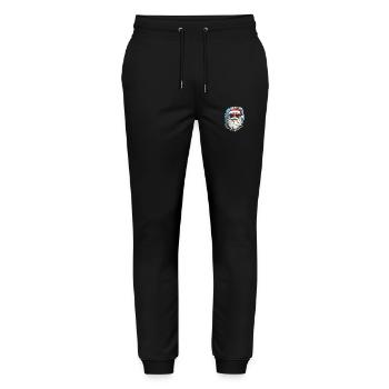 Père Noël - illustration - Pantalon de jogging bio MOVER Stanley/Stella unisexe - noir - Devant - Marisol (170cm) & Nik (191cm)