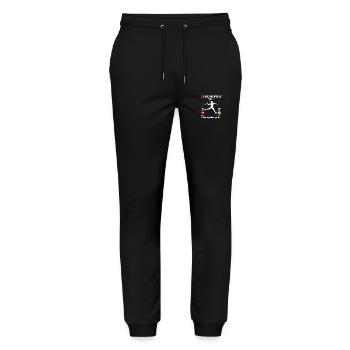 Le Lancer de Javelot M'appelle Je dois y aller - Pantalon de jogging bio MOVER Stanley/Stella unisexe - noir - Devant - Marisol (170cm) & Nik (191cm)