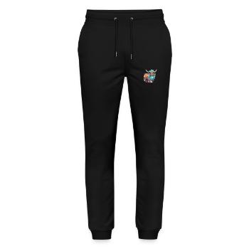 Yak buntes Aquarell Cartoon Kawaii Tier - Stanley/Stella Unisex Bio Jogginghose Mover  - Schwarz - Vorne - Marisol (170cm) & Nik (191cm)