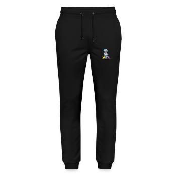 Dalmatinischer Hund Bunte Aquarell-Karikatur Kawaii A - Stanley/Stella Unisex Bio Jogginghose Mover  - Schwarz - Vorne - Marisol (170cm) & Nik (191cm)