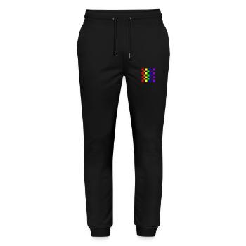 10X10 Raster 07 - Stanley/Stella Unisex Bio Jogginghose Mover  - Schwarz - Vorne - Marisol (170cm) & Nik (191cm)