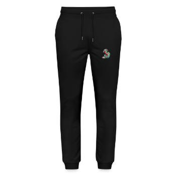 Schlange bunte Aquarell-Karikatur Kawaii-Tier - Stanley/Stella Unisex Bio Jogginghose Mover  - Schwarz - Vorne - Marisol (170cm) & Nik (191cm)