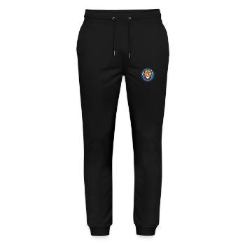 Jaguar vitrail coloré dessin animé Kawaii Anima - Pantalon de jogging bio MOVER Stanley/Stella unisexe - noir - Devant - Marisol (170cm) & Nik (191cm)