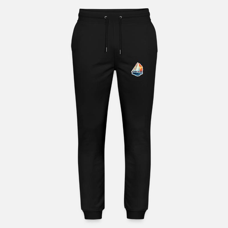 Segelboot - Illustration - Stanley/Stella Unisex Bio Jogginghose Mover - Schwarz