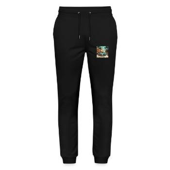 Classic Cars in Havana - Stanley/Stella Mover Unisex Organic Jogging Trousers - black - Front - Marisol (170cm) & Nik (191cm)