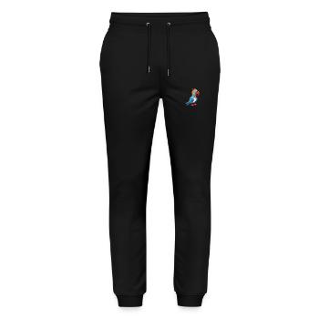 Papagei Niedlich Glücklich Kawaii Cartoon Clipart Tier - Stanley/Stella Unisex Bio Jogginghose Mover  - Schwarz - Vorne - Marisol (170cm) & Nik (191cm)